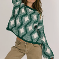 Kurzer Damenpullover im Vintage-Argyle-Jacquard-Stil